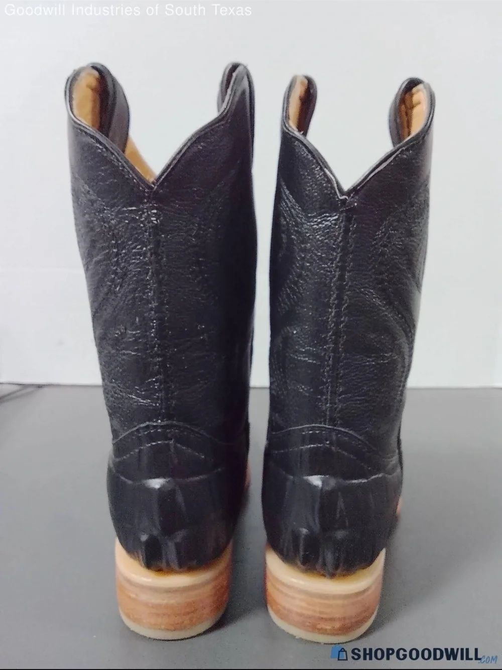Kids Black Western Cowboy Boots with Brown Sole